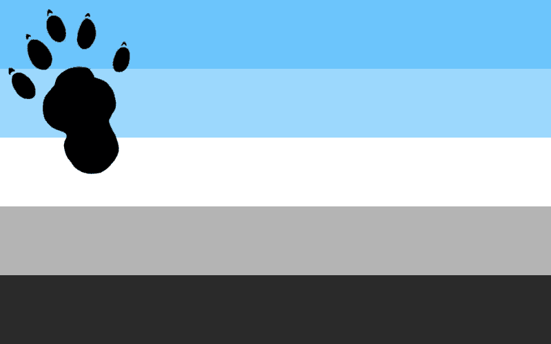 Illustration of an otter pride flag waving at a queer festival